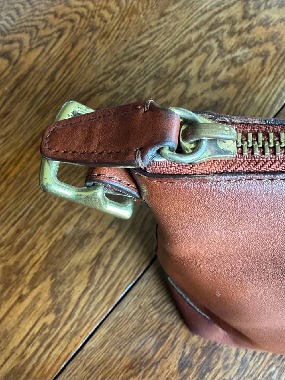 COACH Vintage Legacy Leather Molly E/W Satchel Caramel Brown 21132